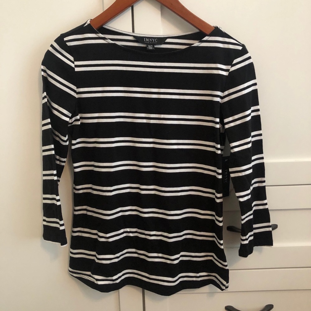 NWT 3/4 Sleeve Striped Top
